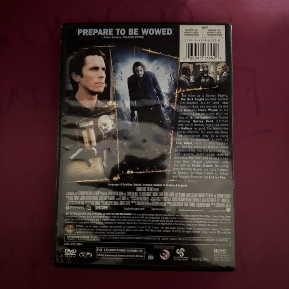 The Dark Knight (DVD, 2008) Batman Joker Christian Bale Heath Ledger - Picture 5 of 7
